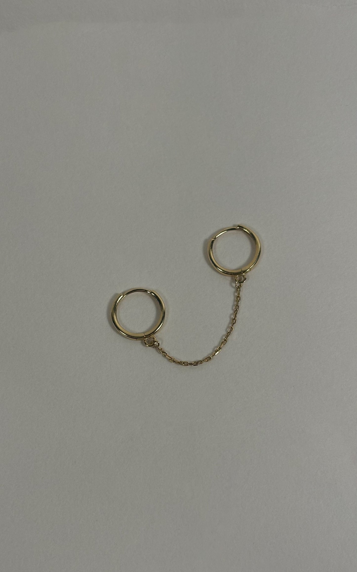 14k Solid Gold Double Huggie - Guayaba