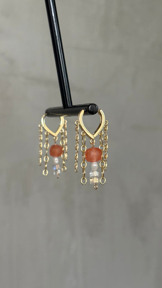 En el coral earrings