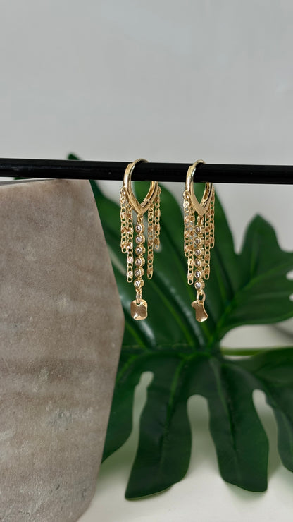 Enchanted tower gold earrings