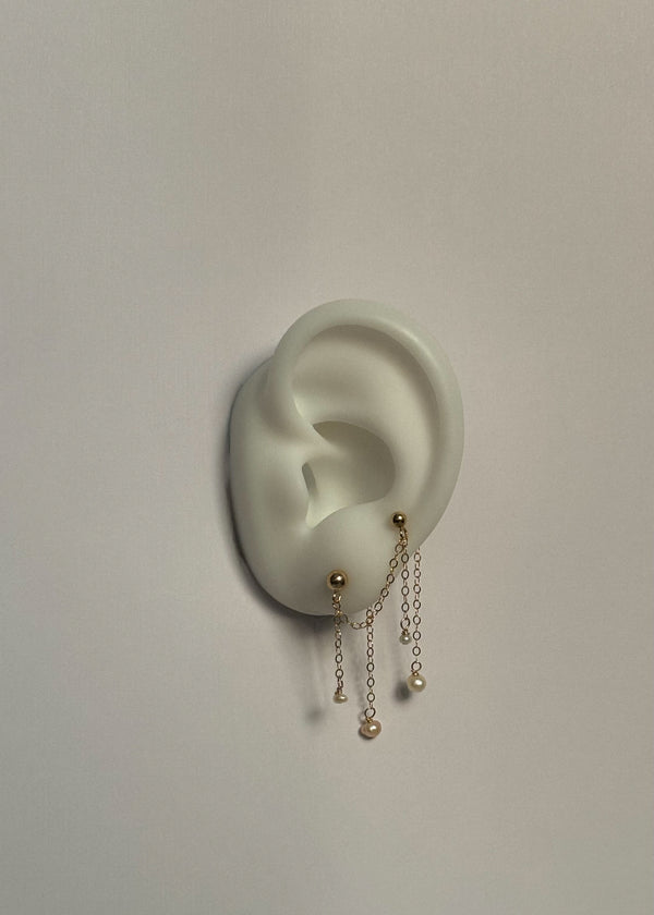 Double Rain of Pearls 14/20 Gold Filled Earring — Single