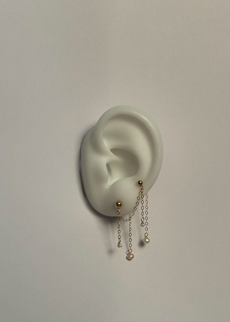 Double Rain of Pearls 14/20 Gold Filled Earring — Single - Guayaba