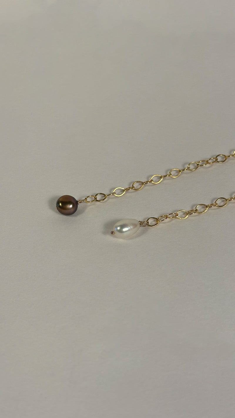 Freshwater pearl gold filled 14/20 anklet bracelet - Guayaba