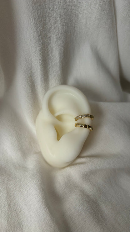 Zirconia and gold ear cuff