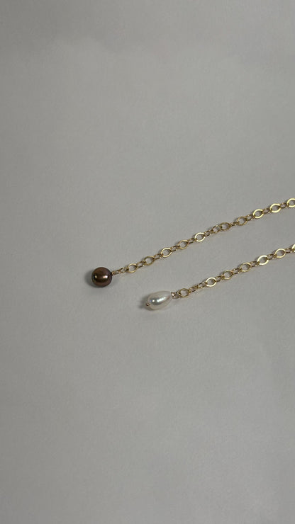 Freshwater pearl gold filled 14/20 anklet bracelet - Guayaba