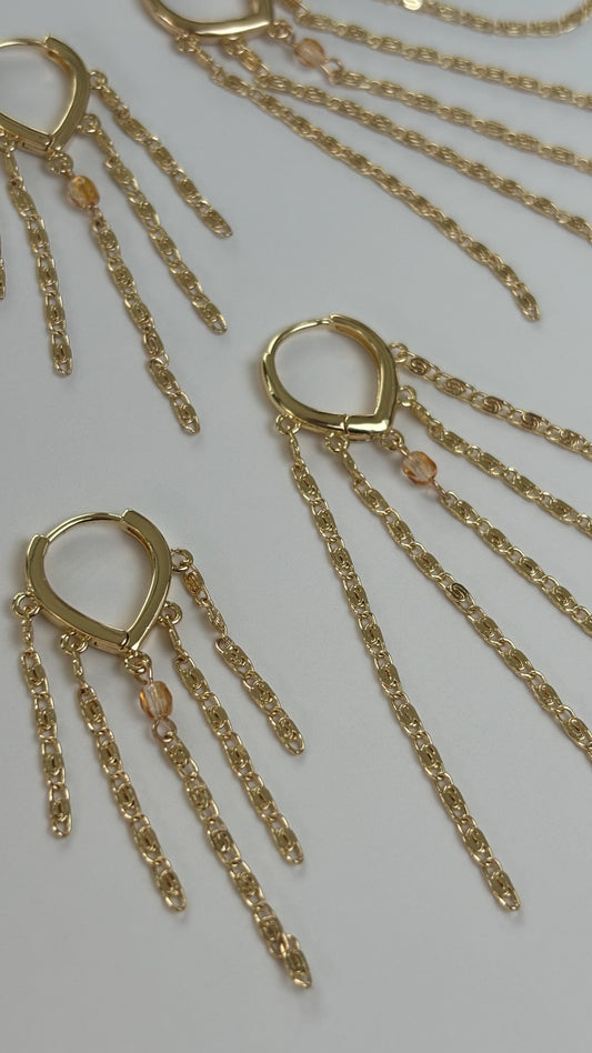EXTRA LONG Guayaba gold Earrings - 14k gold plated