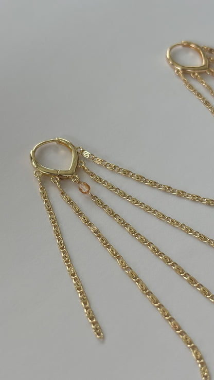 EXTRA LONG Guayaba gold Earrings - 14k gold plated