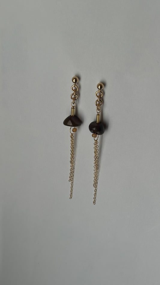 Pendientes Tierra rellenos de oro 14/20