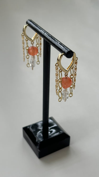 En el coral earrings