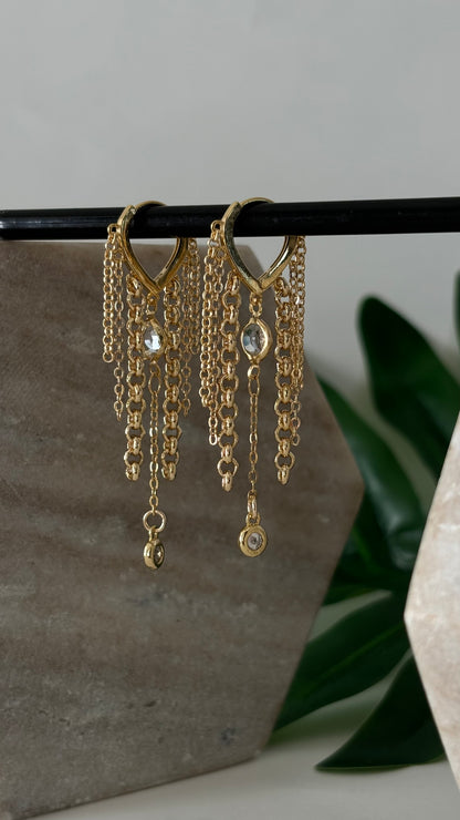 Gold rain earrings