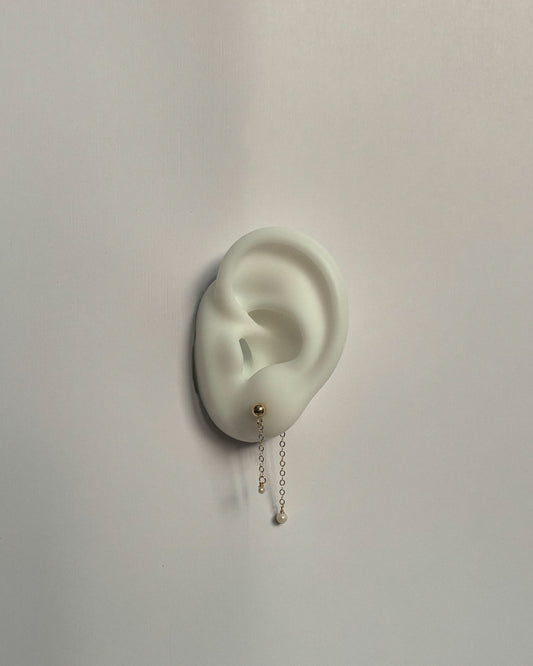 Pendiente individual Rain of Pearls 14/20 chapado en oro — Individual