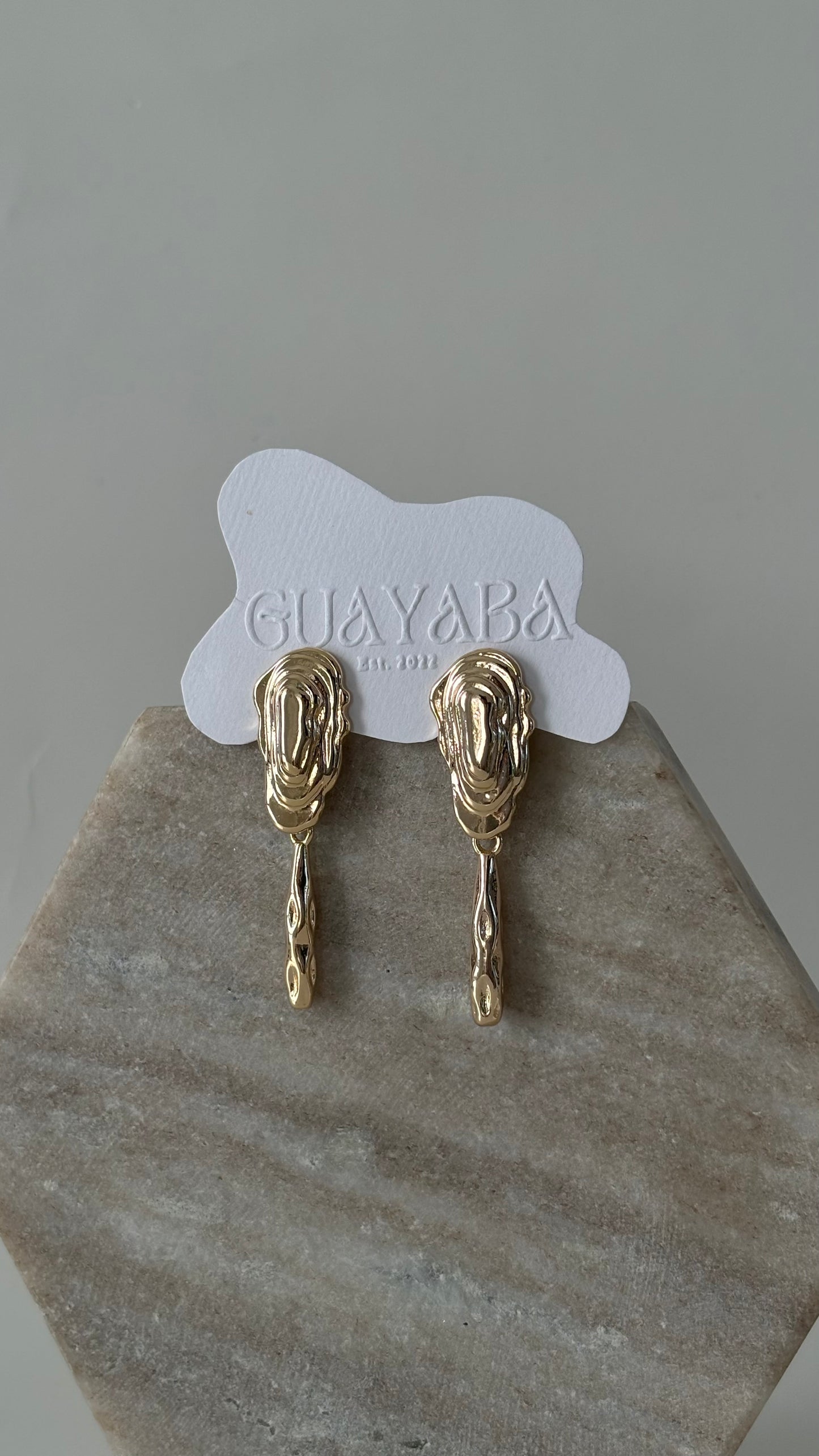 Gold water earrings