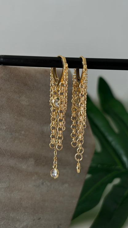 Gold rain earrings