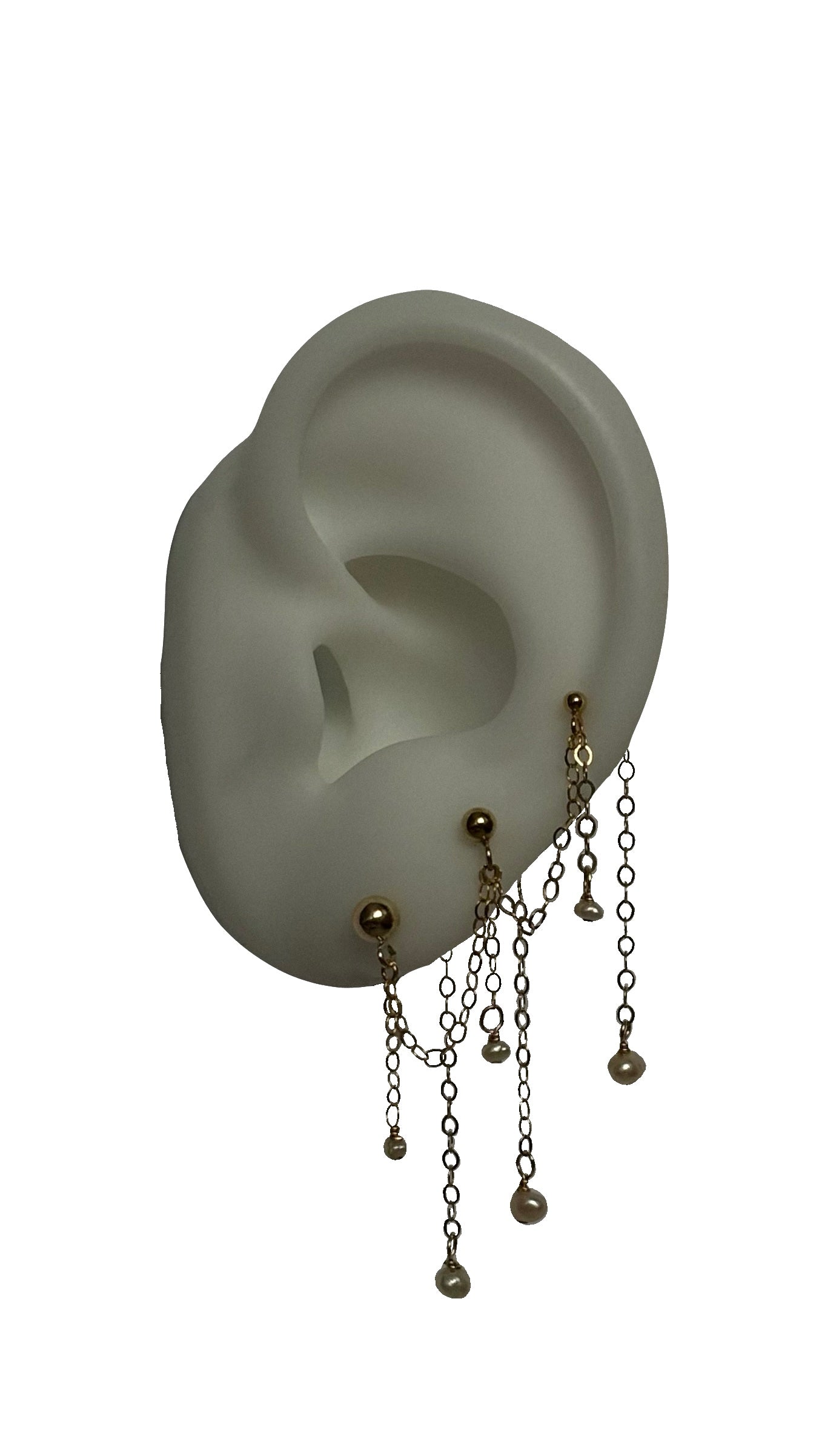 Triple Rain of Pearls 14/20 Gold Filled Earring — Single