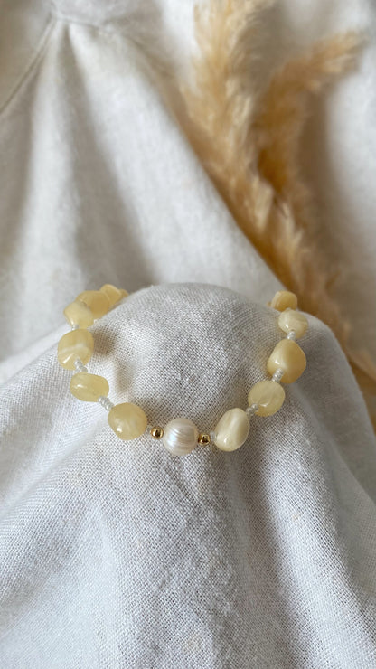 Yellow jade necklace